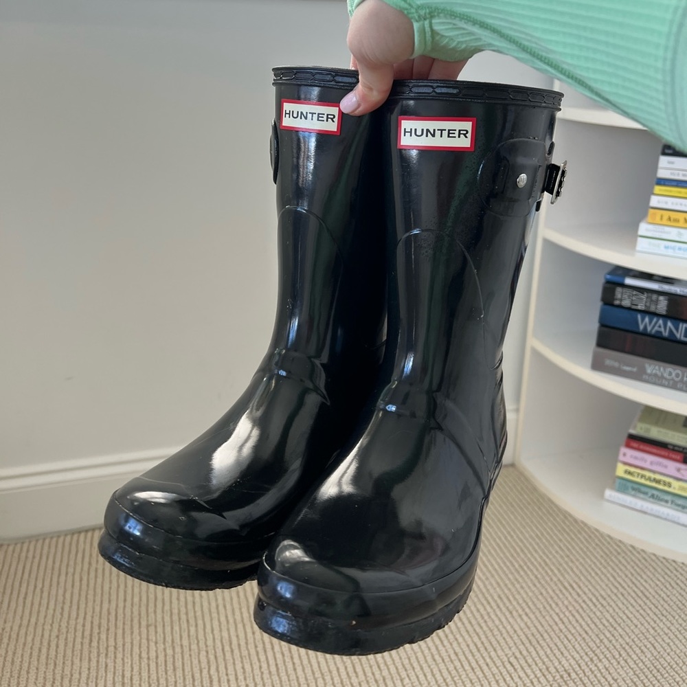 Hunter Black Rain Boots- Size 9 Women’s